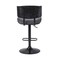 Armen Living Brooklyn Adjustable Swivel Gray Faux Leather and Black Wood Bar Stool with Black Base LCBRBABLGR - alternate 4